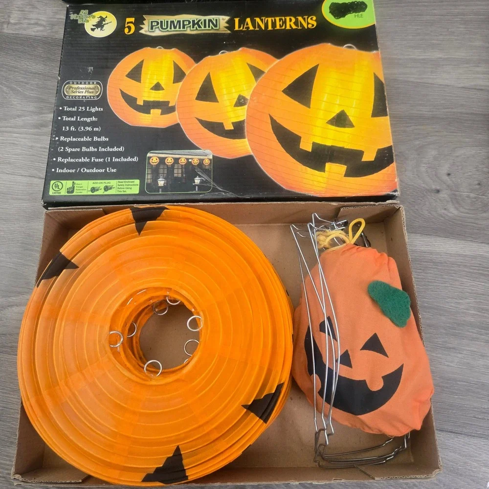 Vintage All Hallows Eve Halloween Light 5 Mix Sets Bundle Decor Pumpkins & Ghost